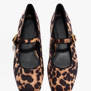 H&M Leopard Print Mary Jane Flats